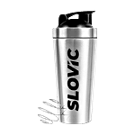 Slovic Leakproof Stainless Steel Shaker Water Bottle For Gym & Outdoor Use - Silver 750 ml