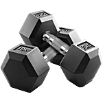 Slovic Anti Skid Rubber Hexa Dumbbell For Home & Gym Workouts - Black 10 kg (Pack of 2)