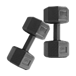 Slovic Non-Slip Coated Handle PVC Dumbbell Set For Strength Training - Black 5 kg (Pack of 2)