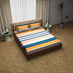 Dream Living Stripes Double Bedsheet With 2 Pillow Covers - 120 GSM 1 Set