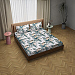 Dream Living Leafy King Bedsheet With 2 Pillow Covers - 130 GSM 1 Set