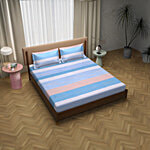 Dream Living Broad Stripes King Bedsheet With 2 Pillow Covers - 130 GSM 1 Set