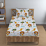 Dream Living Safari Single Bedsheet With 2 Pillow Covers - 140 GSM 1 Set