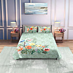 Dream Living Mint Floral Double Bedsheet With 2 Pillow Covers - 130 GSM 1 Set