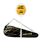 Hundred Ioniq Turbo 30 Lbs Strung Badminton Racquet With Full Cover - White 1 pc