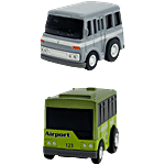 Joy Junction Mini Racer High Speed Pullback Diecast Airport Bus & Van Toy 2 pcs
