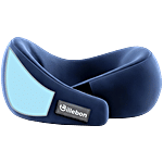 Billebon Premium Cooling Gel Memory Foam Travel Neck Pillow With Velcro - Navy Blue 1 pc