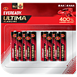 Eveready Ultima Alkaline Battery - 400% Longer Lasting 10 pcs (4 AAA + 6 AA)