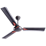 Longway Creta P1 120 cm High Speed 3 Blade Anti-Dust Decorative Ceiling Fan - Star Rated, Smoked Brown 1 Unit
