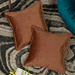 Hosta Homes Core Basics Solid Velvet Cushion Covers - 40 x 40 cm, Brown 2 pcs