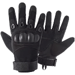 Autoguys FF-1 TPR Knuckle Protection Full-Finger Bike Riding Gloves - Tactical Hand Gloves For Bike, Washable Fabric (Size: XL, Black) 2 pcs