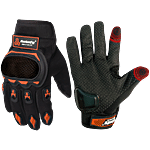 Autofy Fantom Bike Riding Gloves - TPR Knuckle Protection, Touchscreen Compatible, Palm Protection Padding, Washable Fabric (XXL, Orange & Black) 2 pcs