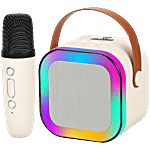 HashWOW Rechargeable Karaoke Set With Mic Bluetooth Speaker LED Lights Kids Gift - Beige 1 Unit
