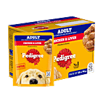 Pedigree Chicken & Liver Chunks In Gravy Adult Dog Food 70 g (Pack of 15)