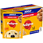 Pedigree Adult Wet Dog Food - Chicken & Liver Chunks In Gravy 70 g (Pack of 15)