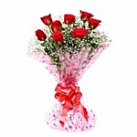 Blooms & Bouquets Flower Bouquet - 8 Charming Red Roses 1 pc