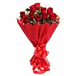 Blooms & Bouquets Flower Bouquet - 12 Delightful Red Roses 1 pc
