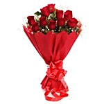 blooms & bouquets, whitefield Flower Bouquet - 12 Delightful Red Roses 1 pc