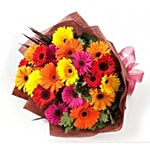 blooms & bouquets, whitefield Flower Bouquet - 24 Mixed Gerbera 1 pc