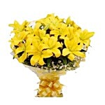 blooms & bouquets, whitefield Flower Bouquet - Grand Yellow Lily 1 pc