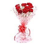 blooms & bouquets, whitefield Flower Bouquet - 12 Red Carnations 1 pc