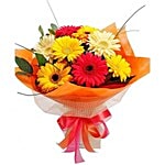 blooms & bouquets, Indiranagar Flower Bouquet - 8 Delightful Mixed Gerberas 1 pc