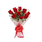 Fernsnpetals Indiranagar Flower Bouquet - Vivid 10 Red Roses 1 pc