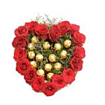 Fernsnpetals Indiranagar Flower Bouquet - Heart Shape Love 1 pc