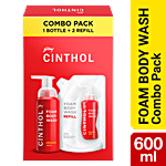 Cinthol Original Foam Body Wash - Combi Pack 600 ml Refill Pack (3 x 200 ml)