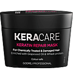 Godrej Professional Keracare Keratin Repair Mask For Chemically Treated Hair - Enriched With Grapeseed Oil & Wheat Protein 200 g Jar