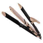 Vega 3 In 1 Straightener/Curler/Crimper Hair Styler - VHSCC-01, Gold & Black 1 pc
