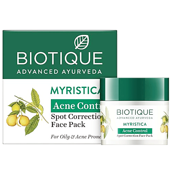 Buy Biotique Bio Myristica Spot Correcting Anti Acne Face Pack For Oily