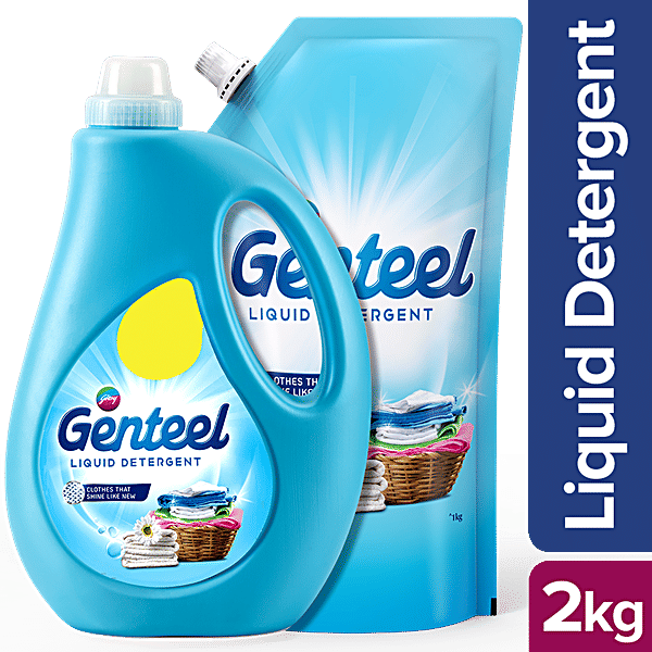 Buy Genteel Liquid Detergent 1 kg Bottle (Buy 1 Get 1 Free) Online at