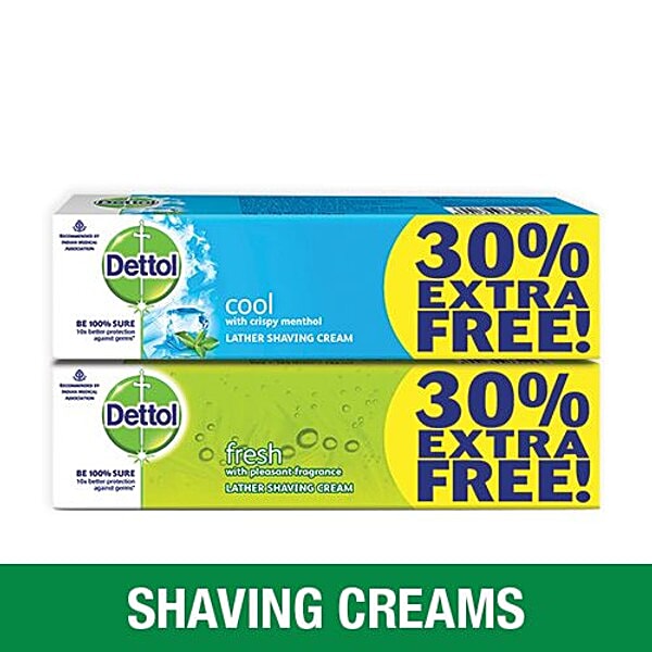 Buy Dettol Lather Shaving Cream Fresh 60 Gm + Cool 70 Gm Combo (2