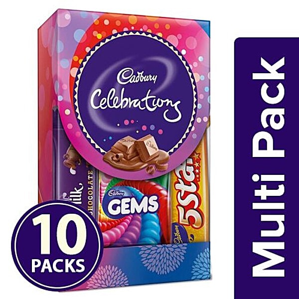 Buy Cadbury Celebrations Assorted Chocolate, Gift Pack 10x63.3 gm