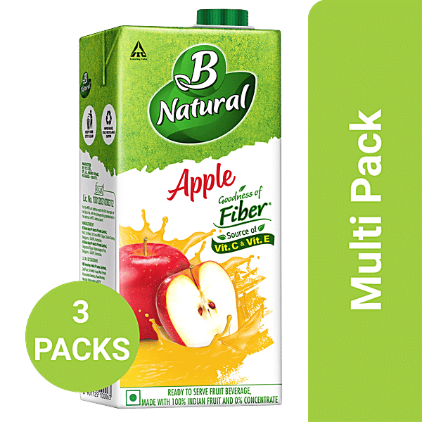 Buy B Natural Apple Juice Rich In Fibre, Vitamin C & E, 100 Fruit
