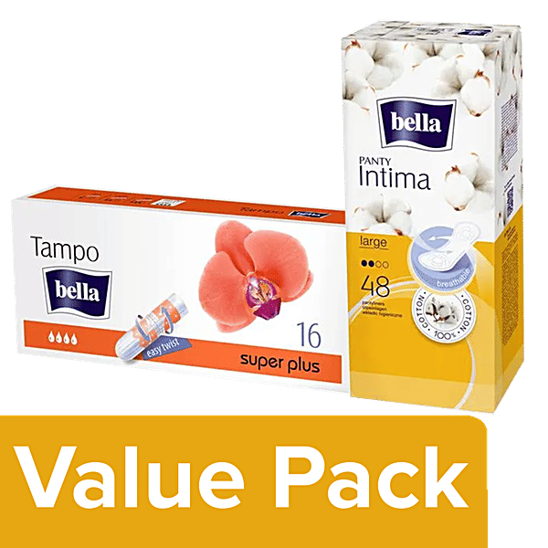 Buy Bella Panty Liners Intima Large 48 pcs + Tampo Easy Twist Super