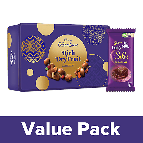 Buy Cadbury Dairy Milk Silk,150 g + Celebration Rich Dry Fruit Gift Box,177 g Online at Best