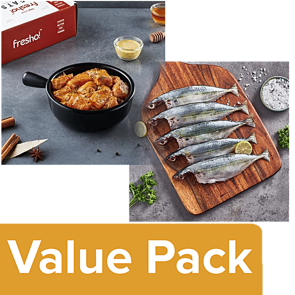 Buy fresho! Mackerel Fish Whole Cleaned 950g + Honey Mustard Fish 450g