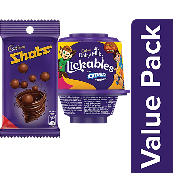 Buy Cadbury Dairy Milk Shots, 18 g + Lickables, 20 g Online at Best