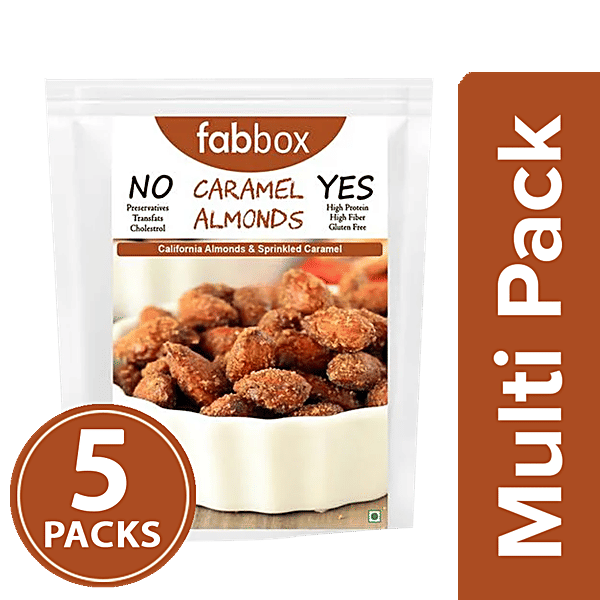 Buy Fabbox Almonds Caramel Flavour, Sesame Seeds, Roasted, Rich In