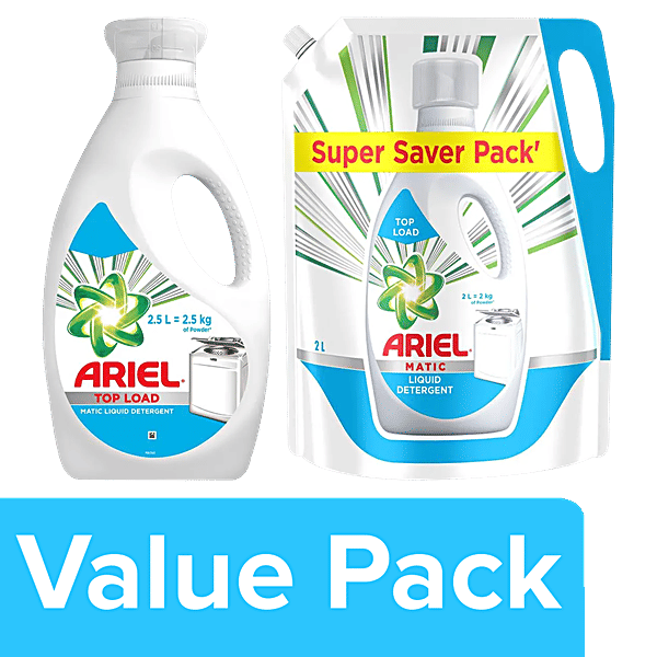 Buy Ariel Matic Liquid Detergent Top Load 2 L (Get 500ml Free) + 2 L