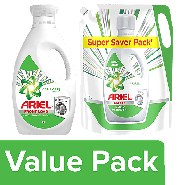 Buy Ariel Matic Liquid Detergent Front Load 2 L (Get 500ml Free) + 2 L