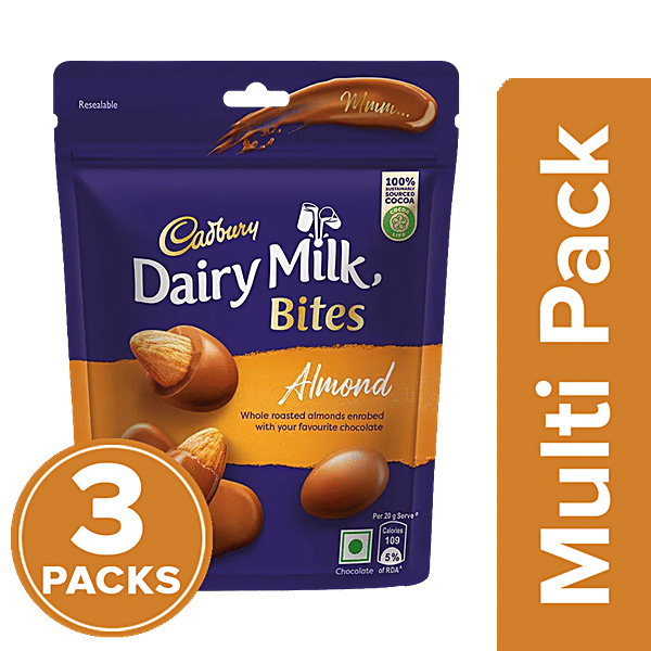 Buy Cadbury Dairy Milk Bites Almond, Roasted & Chocolate Coated