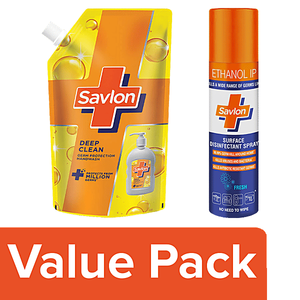 Buy Savlon Savlon Deep Clean Handwash 725ml + Savlon Surface