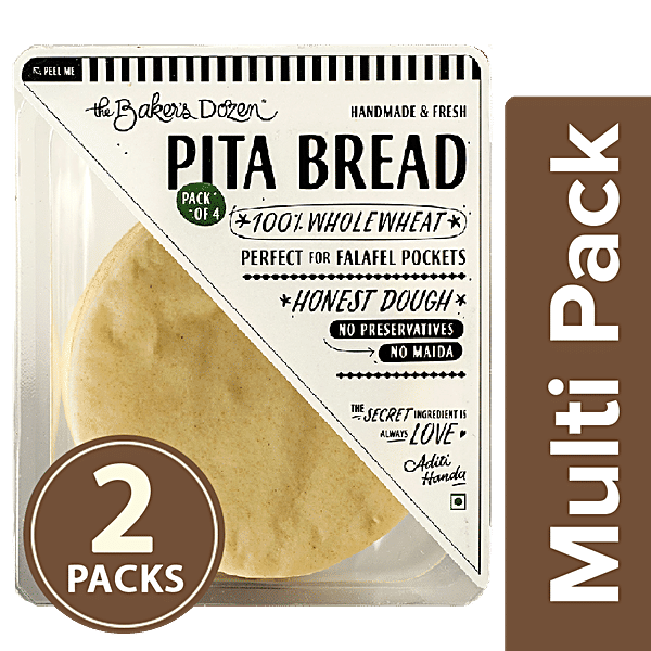 Buy The Baker's Dozen Pita Bread 100 Wholewheat Online at Best Price
