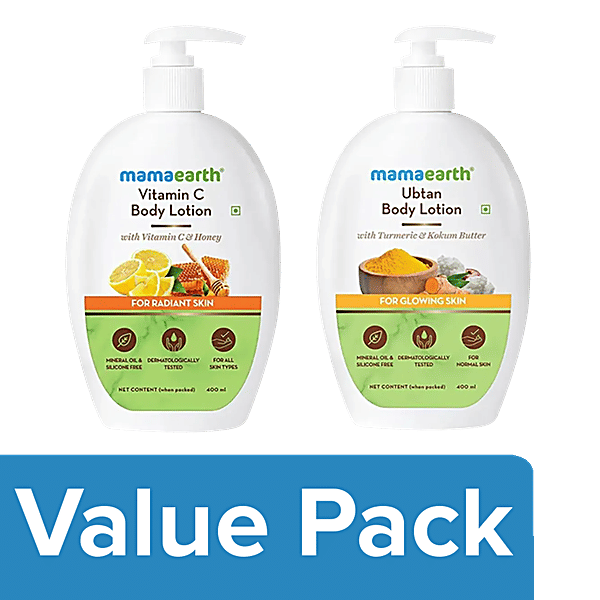 Buy Mamaearth Vitamin C & Ubtan Body Lotion Combo Pack Online at Best