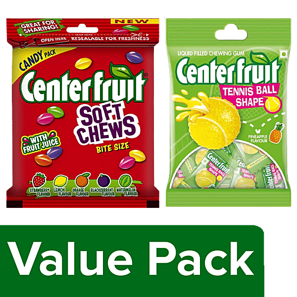 Buy Center Fruit Assorted Flavour, Soft Chews Candy +Liquid Filled