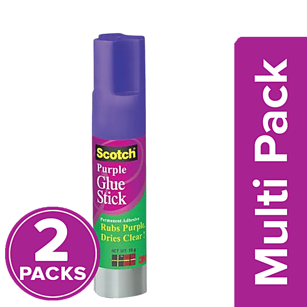 Buy Scotch Permanent Adhesive Glue Stick Purple, For Paper & Fabric