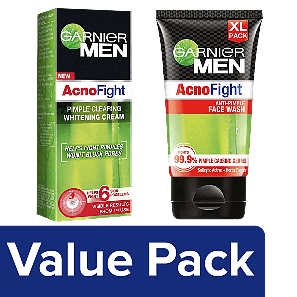 Buy Garnier Men Acno Fight Facewash 150g + Pimple Clearing Whitening